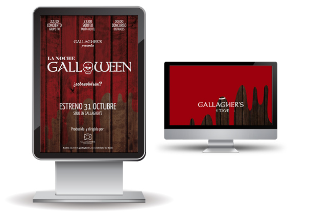 Carteles e imagen de Microsite de fiesta de Galloween de Gallagher&rsquo;s Irish Tavern
