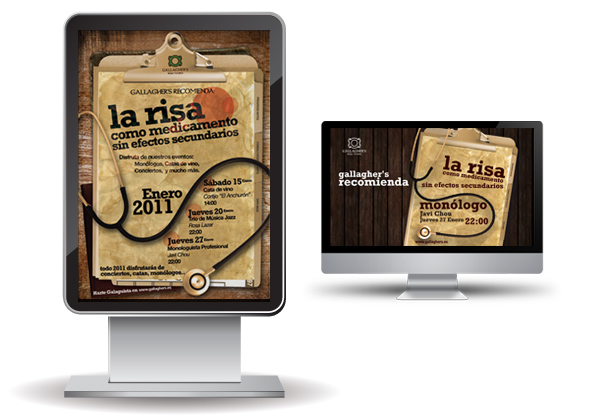 Carteles e imagen de Microsite de Mon&oacute;logos de Gallagher&rsquo;s Irish Tavern