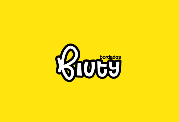 Logotipo Bordados Biuty con fondo amarillo