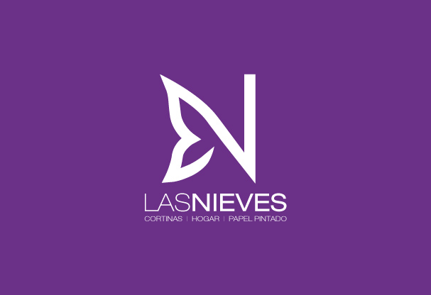Logotipo Cortinas Las Nieves con fondo morado
