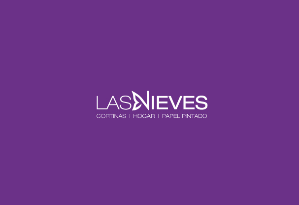 Logotipo Cortinas Las Nieves con fondo morado