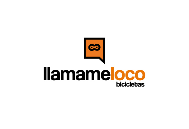 Logotipo Bicicletas Llamameloco con fondo blanco