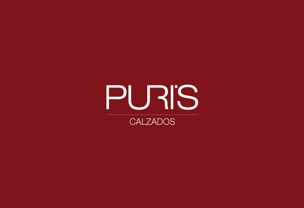 Logotipo Calzados Pur&rsquo;s con fondo rojo