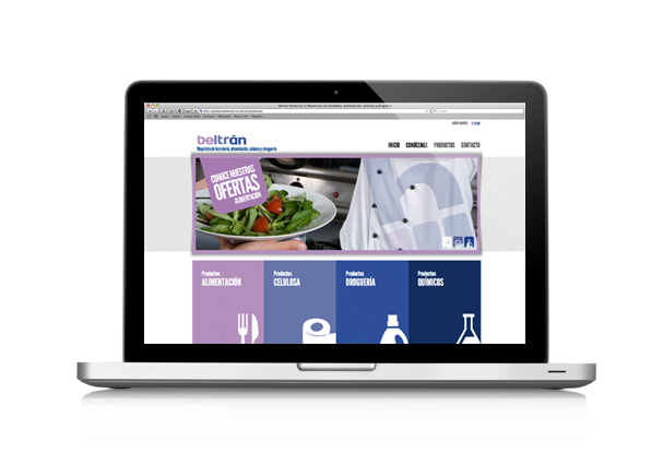 Pantallazo frontal de Web de Productos Beltr&aacute;n