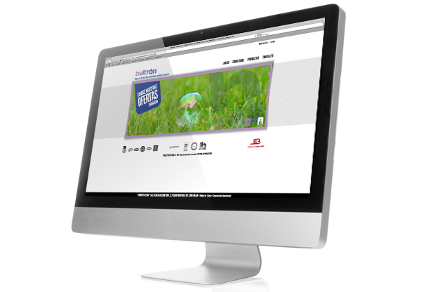 Pantallazo lateral de Web de Productos Beltr&aacute;n
