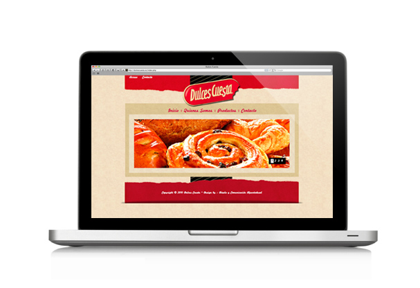 Pantallazo frontal de Web de Dulces Cuesta