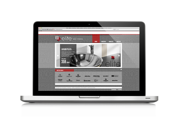 Pantallazo frontal de Web de Elite Ba&ntilde;os y Cer&aacute;micas