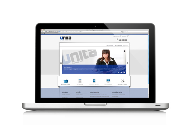 Pantallazo frontal de Web de Unita Tecnolog&iacute;as de la Informaci&oacute;n